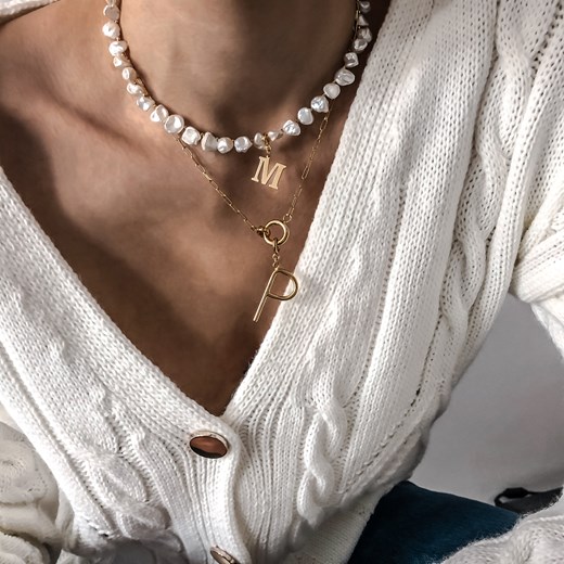 Naszyjnik z perełek ze srebrnymi kuleczkami Perlove Biżuteria-Perlove promocyjna cena