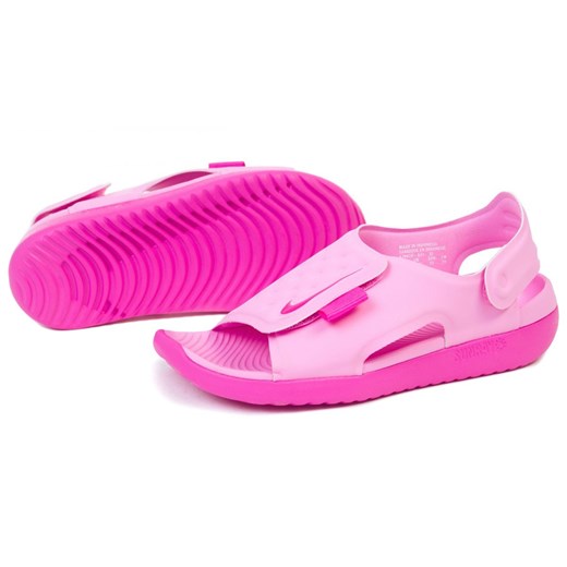 Sandały dziecięce Nike różowe na rzepy z gumy 
