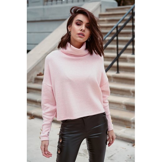 Sweter damski Popatu na lato różowy casual 