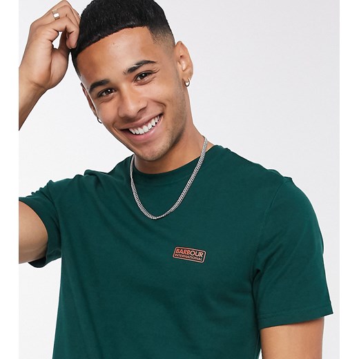 T-shirt męski zielony Barbour z krótkimi rękawami 