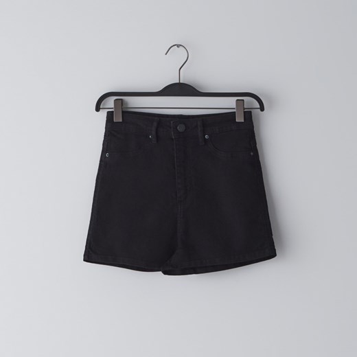 Cropp - Jeansowe szorty high waist - Czarny Cropp 36 wyprzedaż Cropp