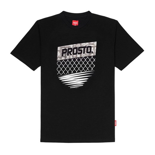 Czarny t-shirt męski Prosto. z krótkim rękawem 