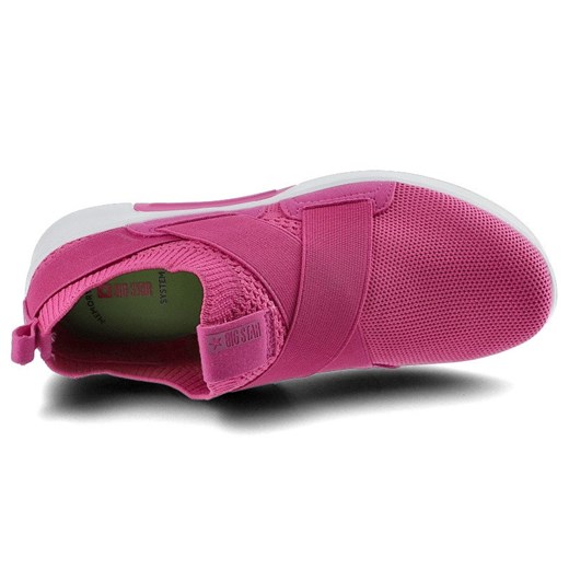 BIG STAR buty sportowe damskie sneakersy w stylu młodzieżowym różowe gładkie bez zapięcia 