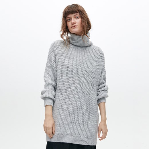 Reserved - Długi sweter z golfem - Jasny szary Reserved L Reserved