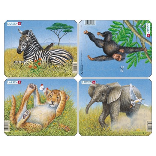 Lew / Słoń / Małpa / Zebra pewex niebieski motywy zwierzęce