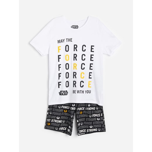 Reserved - Piżama z szortami Star Wars - Biały Reserved XL wyprzedaż Reserved