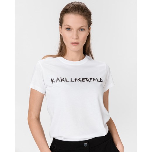 Karl Lagerfeld Graffiti Logo Koszulka Biały Karl Lagerfeld M BIBLOO