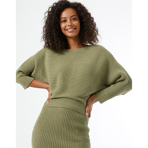Miss Selfridge – Sweter z luźnymi rękawami w kolorze khaki – część zestawu-Zielony Miss Selfridge 38 Asos Poland
