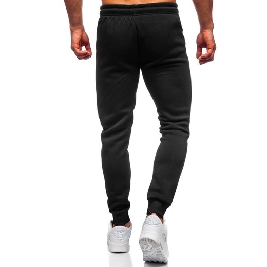 Czarne spodnie męskie dresowe Denley JX8501 L Denley wyprzedaż