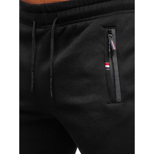 Czarne spodnie męskie dresowe Denley JX8501 XL promocyjna cena Denley