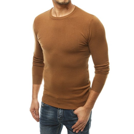 Sweter męski kamelowy WX1505 Dstreet XXL promocyjna cena DSTREET