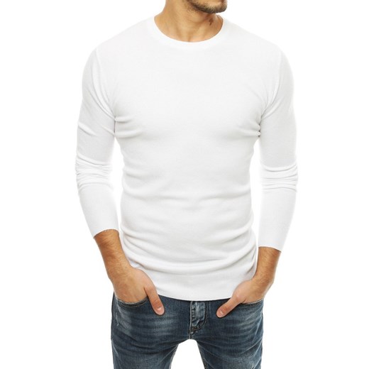 Sweter męski biały WX1509 Dstreet S promocyjna cena DSTREET