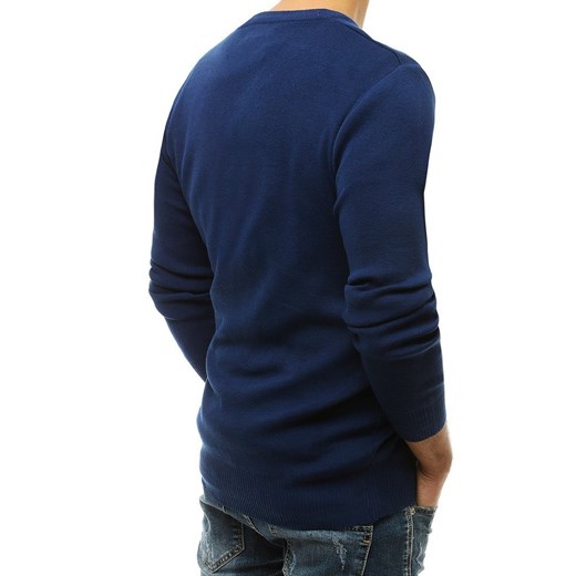 Sweter męski w serek niebieski WX1546 Dstreet M promocja DSTREET