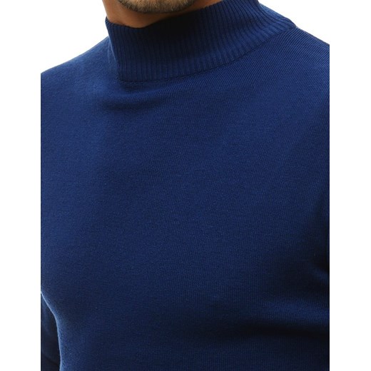 Sweter męski półgolf niebieski WX1461 Dstreet L okazja DSTREET