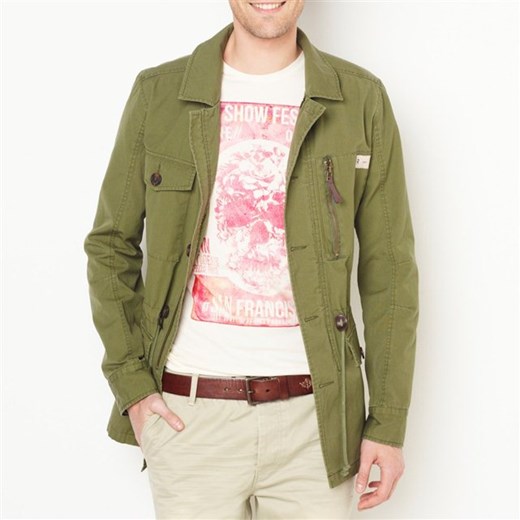 Kurtka w wojskowym stylu, wiele kieszeni, R jeans la-redoute-pl zielony bawełniane