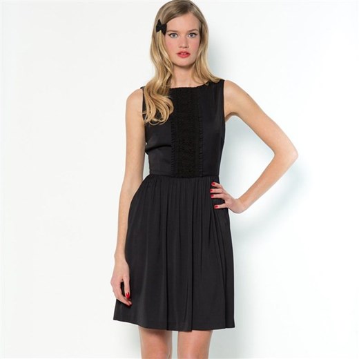 Sukienka, plastron z gipiury, MADEMOISELLE R la-redoute-pl czarny łatki