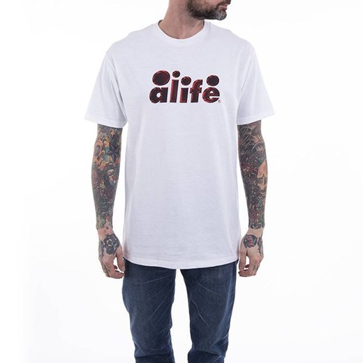 T-shirt męski Alife biały z krótkimi rękawami 