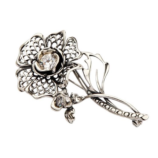 Srebrna broszka z cyrkoniami B 1645 Polcarat Design Polcarat Design