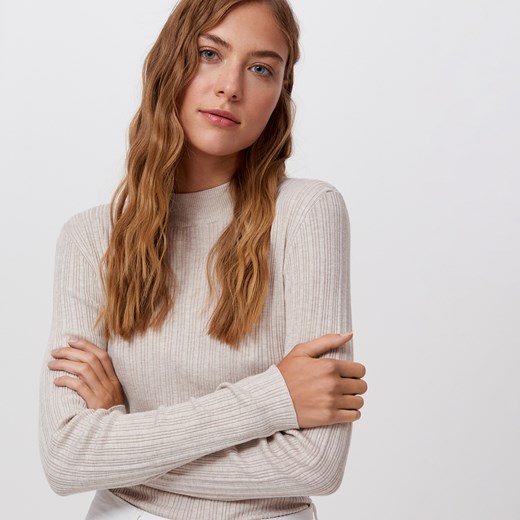 Cropp - Sweter z półgolfem - Beżowy Cropp XL Cropp