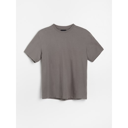Reserved - Gładki T-shirt z bawełny organicznej - Szary Reserved XS Reserved