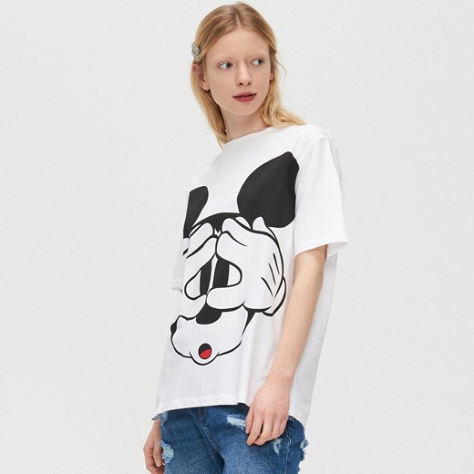 Cropp - Koszulka Mickey Mouse - Biały Cropp M okazja Cropp