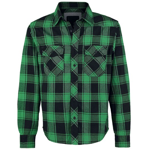 Brandit - Checkshirt - Koszula flanelowa - zielony czarny 6XL EMP