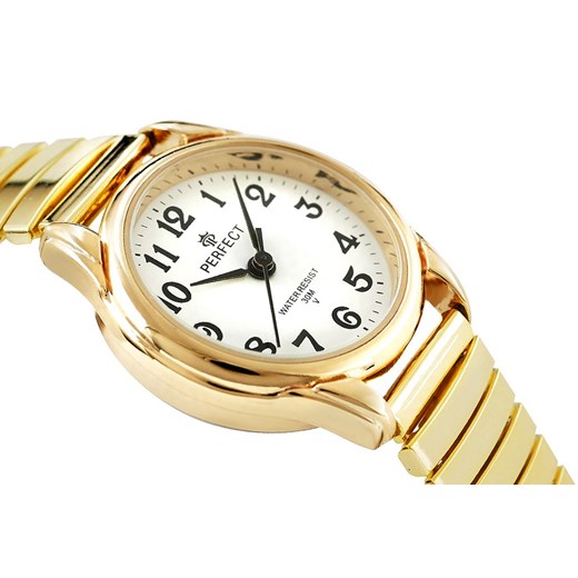 zegarek damski perfect x075g-1 stretch złoty Moda Dla Ciebie
