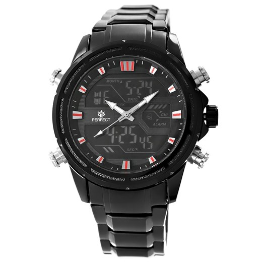 zegarek męski perfect a8027-3 dual time iluminacja Moda Dla Ciebie