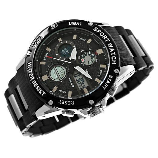 zegarek męski perfect a8031-4 dual time fluorescencja Moda Dla Ciebie