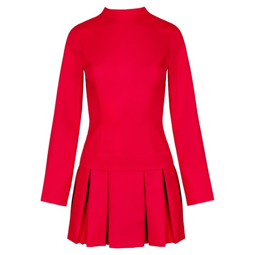Sukienka Makover czerwona bez wzorów mini 