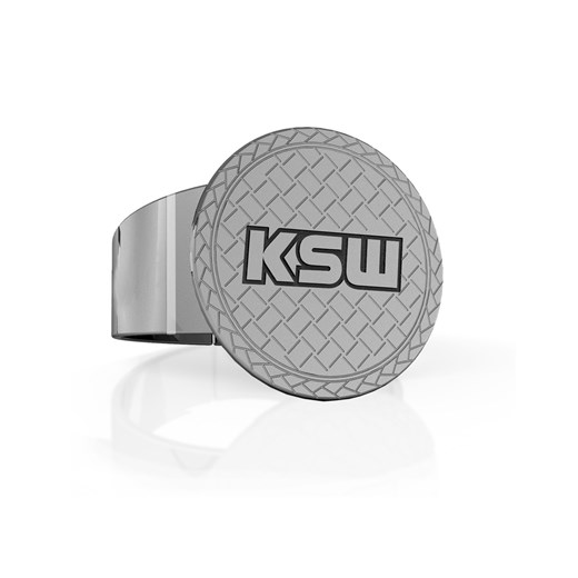 Srebrny fakturowany sygnet z logo KSW, srebro 925 : Kolor pokrycia srebra - Oksydowane Giorre GIORRE