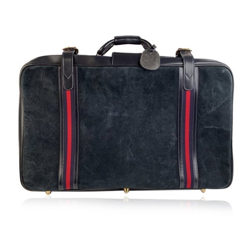 Suede Large Suitcase Travel Bag Stripes ONESIZE showroom.pl