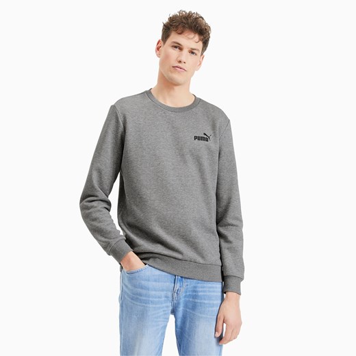 PUMA Meski Sweter Z Okraglym Dekoltem Essentials, Szary Melanż, Odzież Puma M PUMA EU