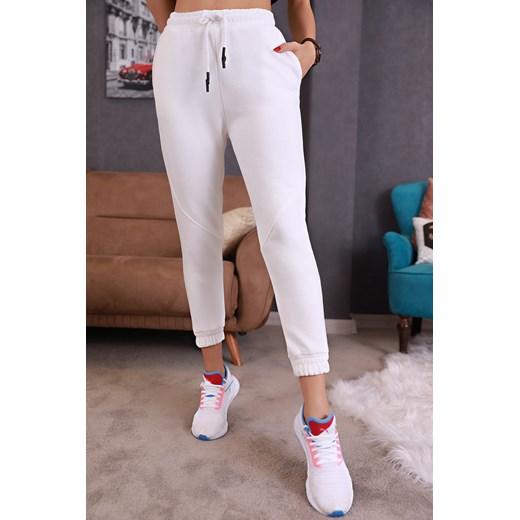 Spodnie sportowe FAMONA WHITE L okazja Ivet Shop