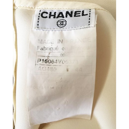Bluzka damska beżowa Chanel Vintage z krótkim rękawem 