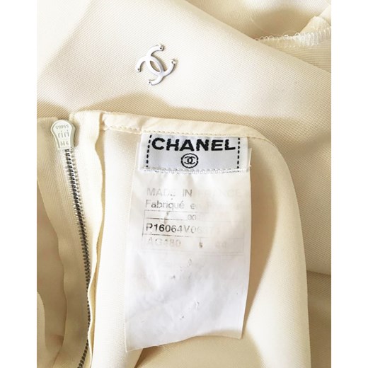 Chanel Vintage bluzka damska beżowa z krótkim rękawem 