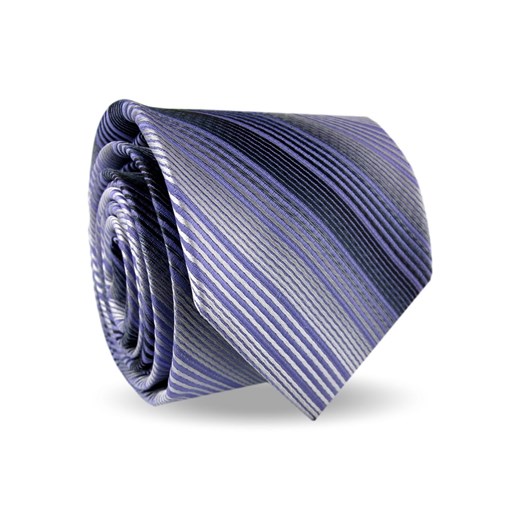 Krawat Męski Elegancki Modny Klasyczny szeroki fioletowy w paski z połyskiem G576 Dunpillo okazja ŚWIAT KOSZUL