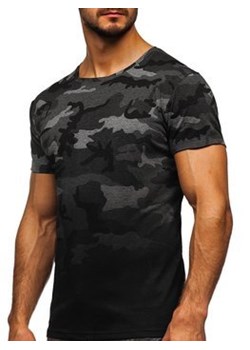 Grafitowy t-shirt męski z nadrukiem moro Denley S808 ze sklepu Denley w kategorii T-shirty męskie - zdjęcie 100069904