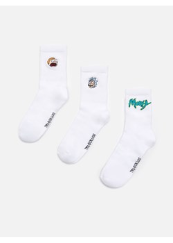 Cropp - 3 pack skarpet Rick and Morty - biały ze sklepu Cropp w kategorii Skarpetki damskie - zdjęcie 100339090