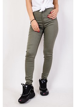 Zielone spodnie skinny jeans z wysokim stanem ze sklepu olika.com.pl w kategorii Jeansy damskie - zdjęcie 100542174