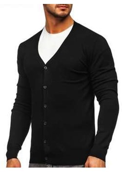 Czarny cardigan męski rozpinany Denley YY06 ze sklepu Denley w kategorii Swetry męskie - zdjęcie 100649993