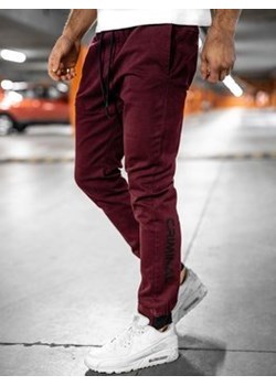 Bordowe spodnie joggery męskie Bolf B11119 ze sklepu Denley w kategorii Spodnie męskie - zdjęcie 100800080