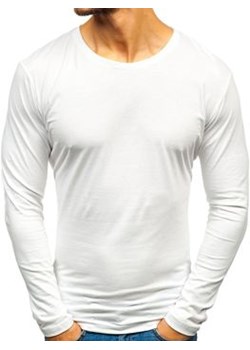 Longsleeve męski bez nadruku biały Bolf 1209 ze sklepu Denley w kategorii T-shirty męskie - zdjęcie 100800090