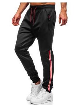 Czarne joggery dresowe spodnie męskie Denley K20025 ze sklepu Denley w kategorii Spodnie męskie - zdjęcie 100955913