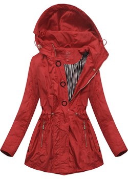 Krótka kurtka typu parka czerwona (p01) ze sklepu goodlookin.pl w kategorii Kurtki damskie - zdjęcie 100958043