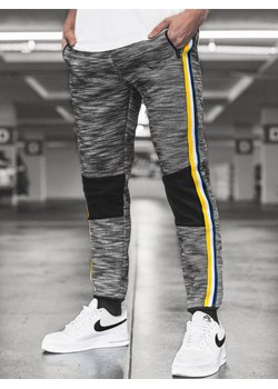 Spodnie dresowe męskie grafitowe OZONEE JS/K60015 ze sklepu ozonee.pl w kategorii Spodnie męskie - zdjęcie 102125884