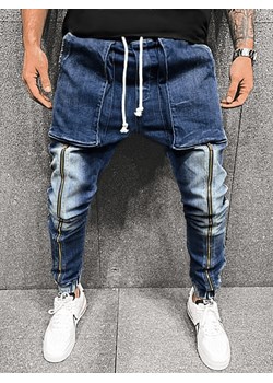 Spodnie jeansowe męskie niebieskie OZONEE O/B5605Z ze sklepu ozonee.pl w kategorii Jeansy męskie - zdjęcie 102126010