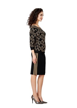 Dzianinowa spódnica ze złotymi lampasami Potis & Verso PENELOPE ze sklepu Eye For Fashion w kategorii Spódnice - zdjęcie 102397250