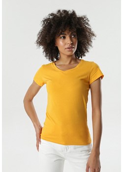 Żółty T-shirt Nysalphia ze sklepu Born2be Odzież w kategorii Bluzki damskie - zdjęcie 102515631