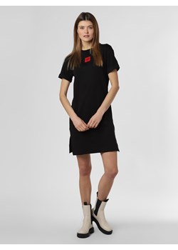 HUGO Sukienka damska Kobiety Dżersej czarny jednolity ze sklepu vangraaf w kategorii Sukienki - zdjęcie 103044420